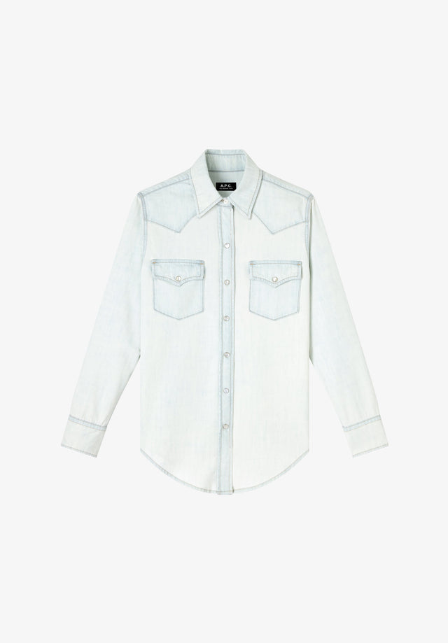 Chemise esprit western en denim bleached