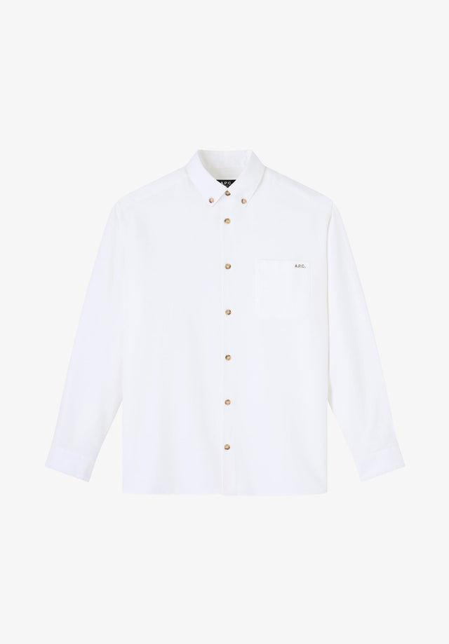 Chemise blanche à petit logo en coton bio