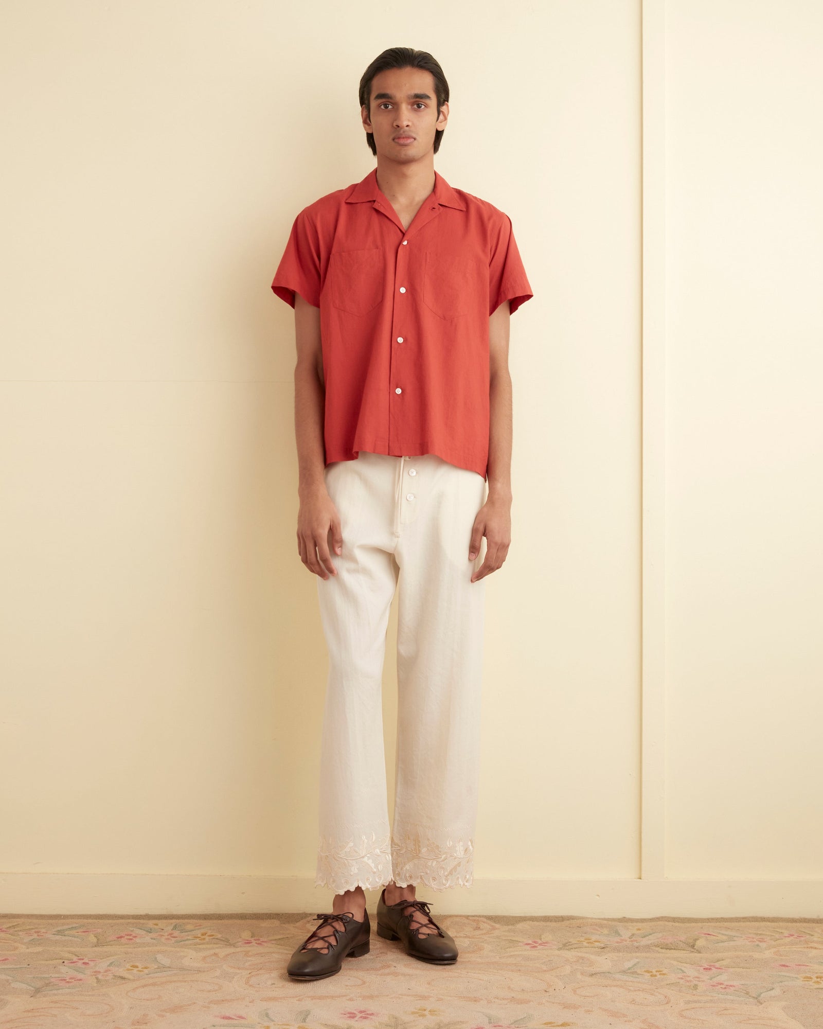 Voile Double Pocket Short Sleeve Shirt Merlot