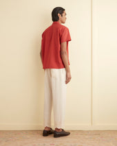 Voile Double Pocket Short Sleeve Shirt Merlot