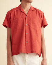 Voile Double Pocket Short Sleeve Shirt Merlot