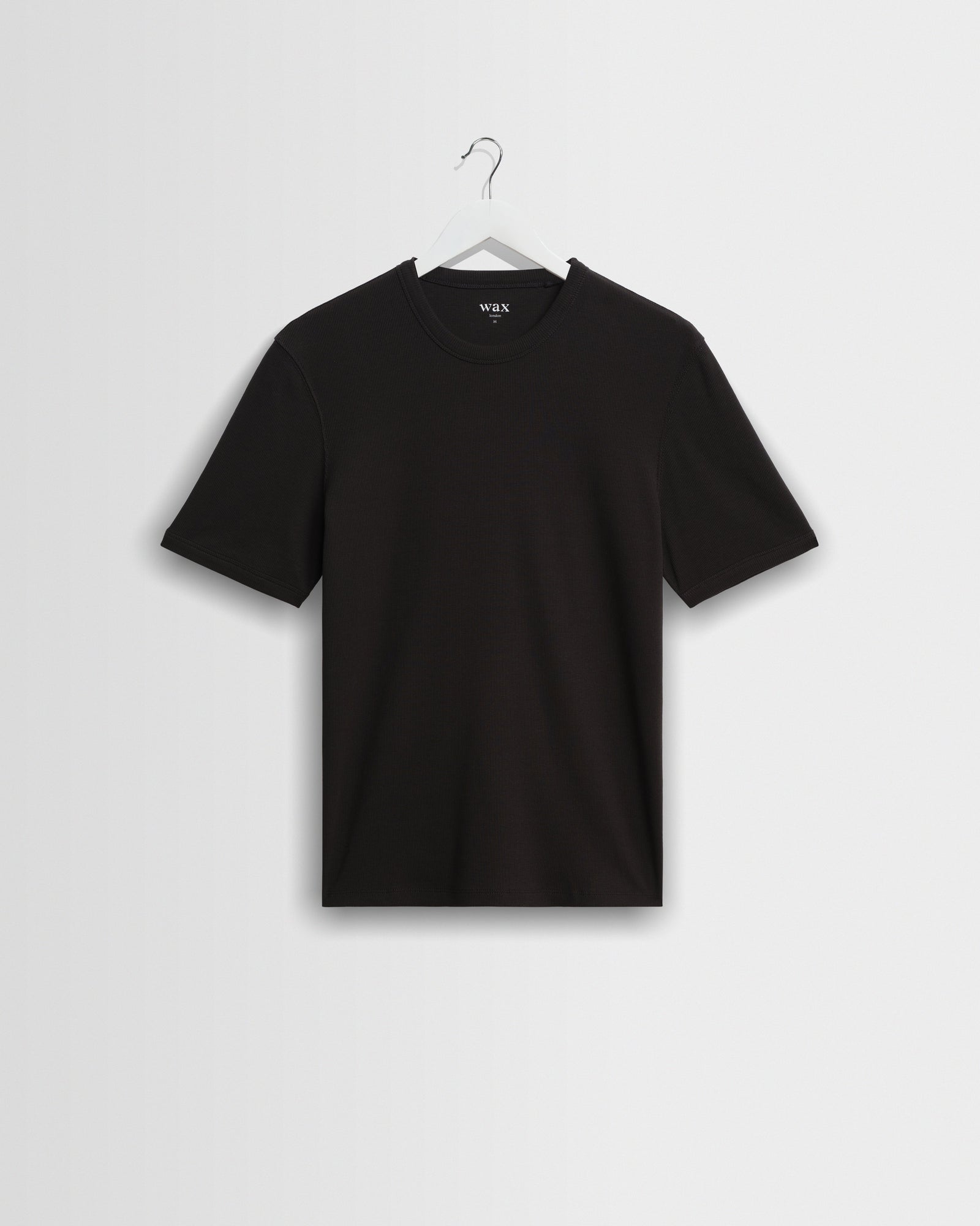 Cole - Black Ribbed Cotton Slim-Fit T-Shirt