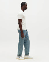 Cole - Off White Ribbed Cotton Slim-Fit T-Shirt