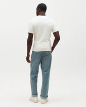 Cole - Off White Ribbed Cotton Slim-Fit T-Shirt