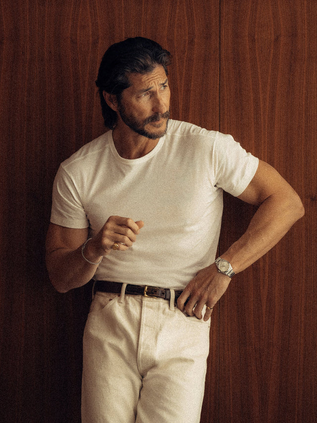 White Japanese Cool Cashmere Knit Tee