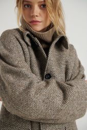 Natural Oversized Martingale Coat