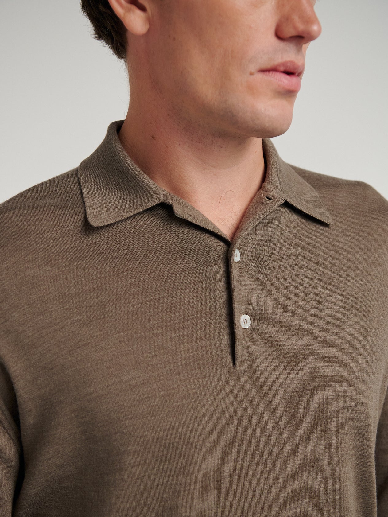 3 Button Merino Polo Shirt