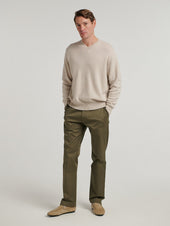 Oat 4 Ply Favourite V Neck Sweater
