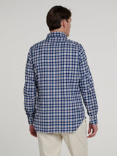 Beige Blue Comfort Hand Finish Shirt