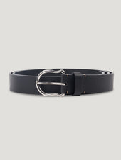 Black Plain Silver Shield Buckle Belt