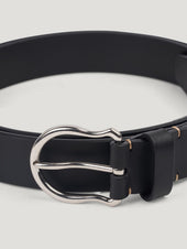 Plain Silver Shield Buckle Belt