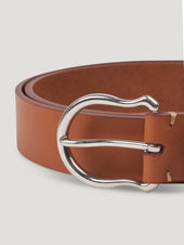 Plain Silver Shield Buckle Belt