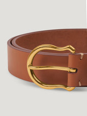Plain Shield Gold Buckle Belt