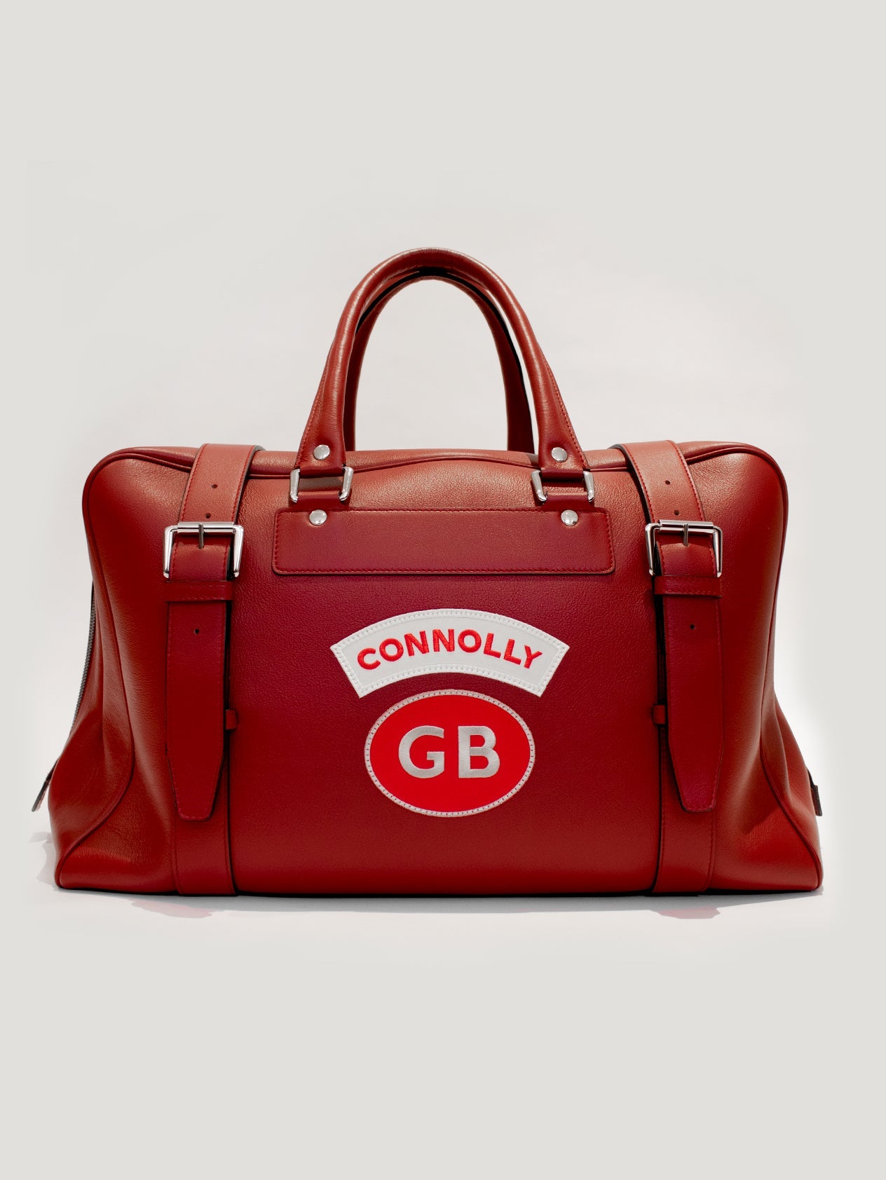Red Sports Grip Bag with Badges