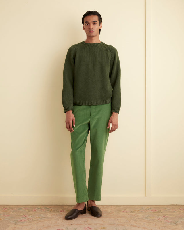 Corduroy Side-Buckle Trousers