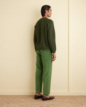 Corduroy Side-Buckle Trousers