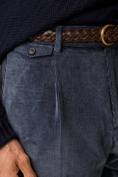 Corduroy Trouser - Cotton And Wool - Steel Blue