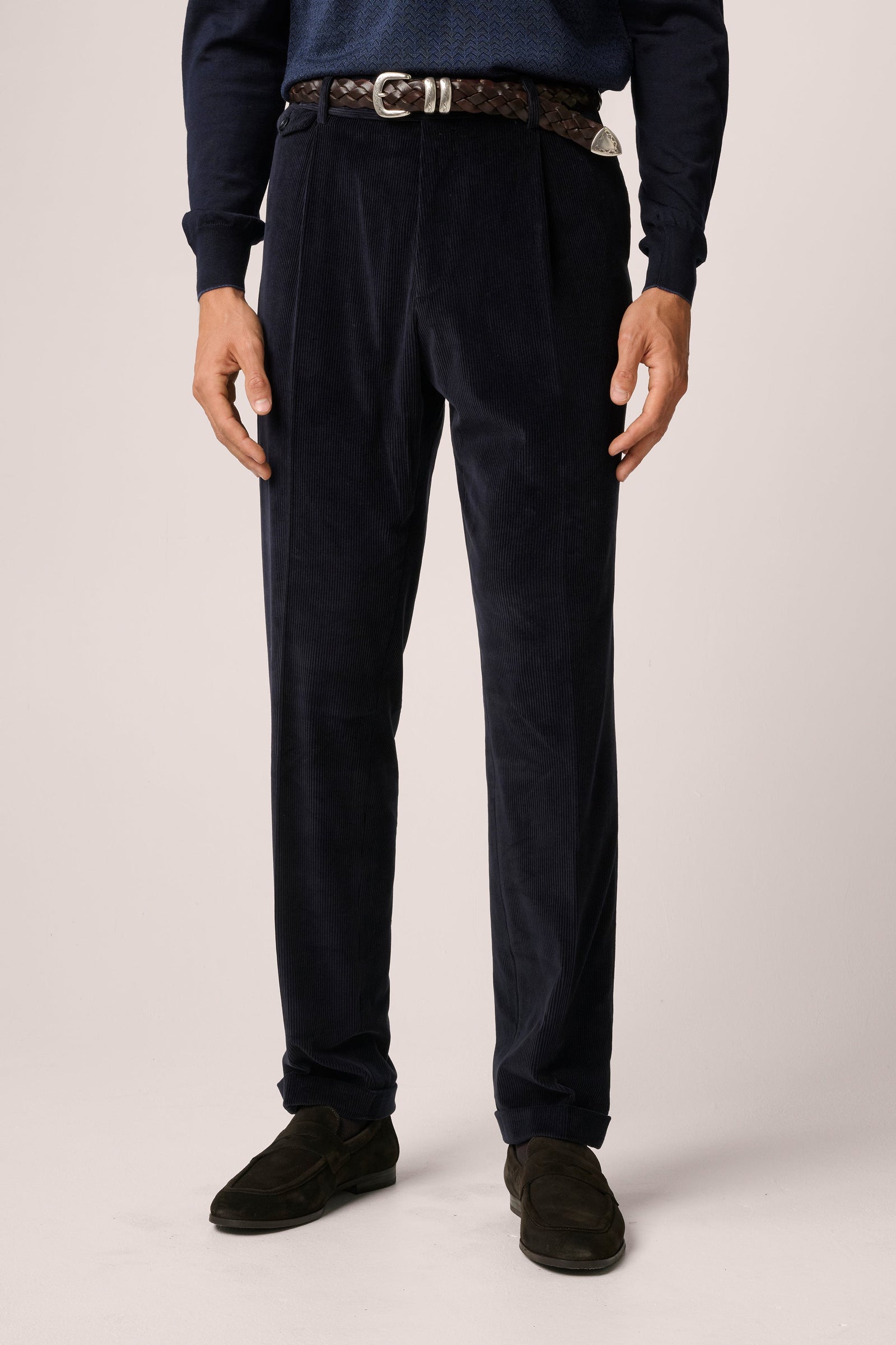 Corduroy Trouser Cotton And Wool Blue