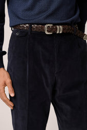 Corduroy Trouser - Cotton And Wool - Navy Blue
