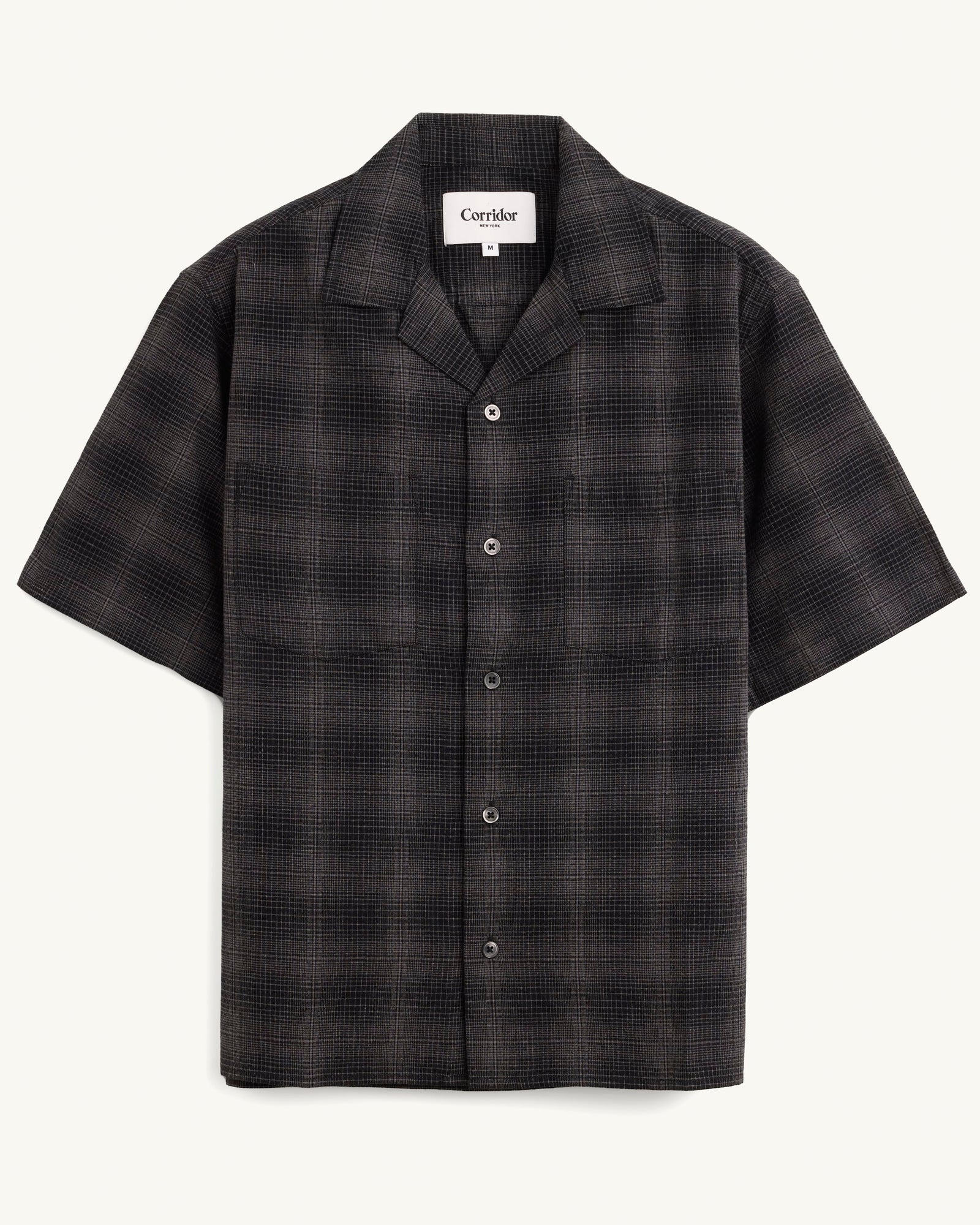 Linen Plaid SS - Black