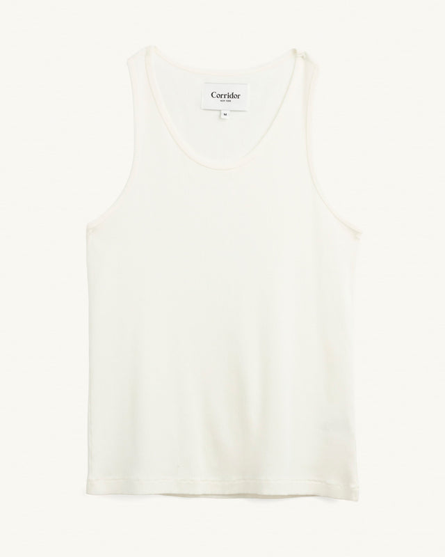 Ribbed Tank - White