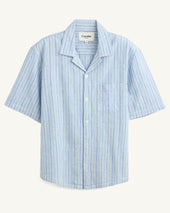Linen Broadstripe SS - Blue