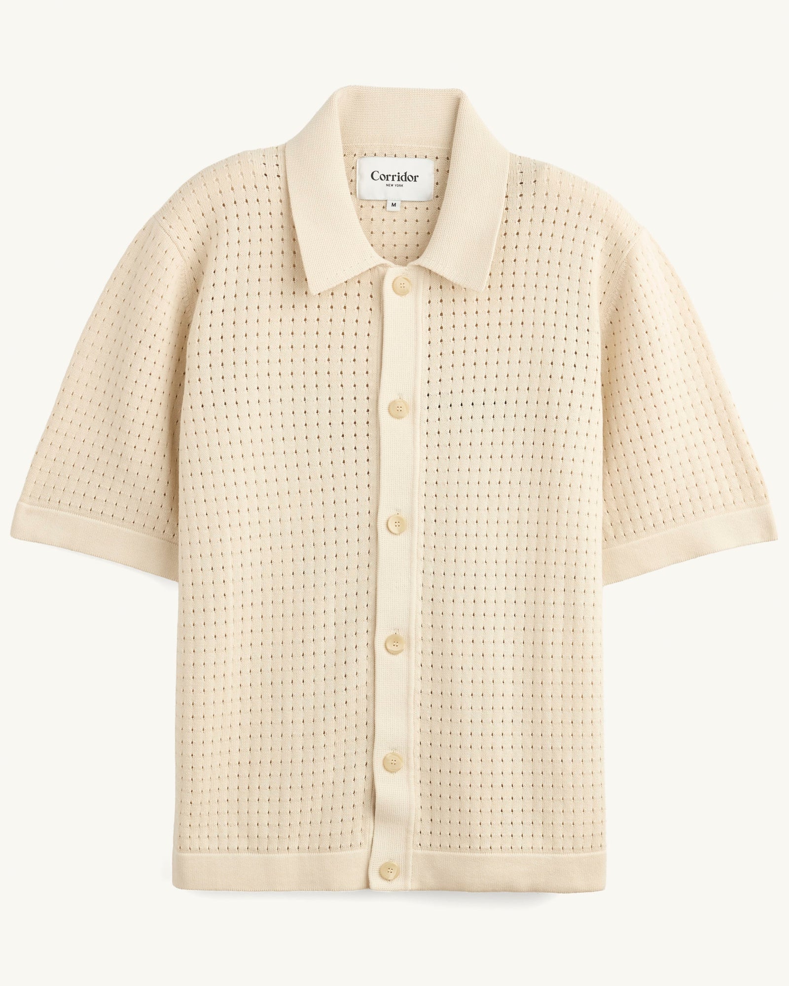 Pointelle Knit Shirt - Natural