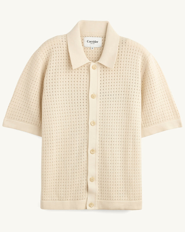 Pointelle Knit Shirt - Natural