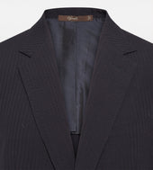 Costume Bleu Nuit Seersucker De Laine