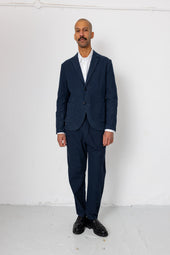 Cotton Linen Blazer - Dark Navy