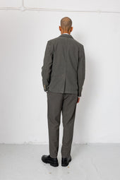Fixed Waistband Cotton Linen Trouser Dark