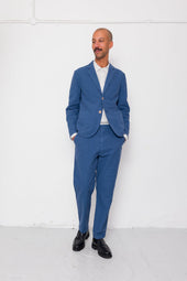 Cotton Linen Blazer - Woad