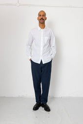 Fixed Waistband Cotton Linen Trouser