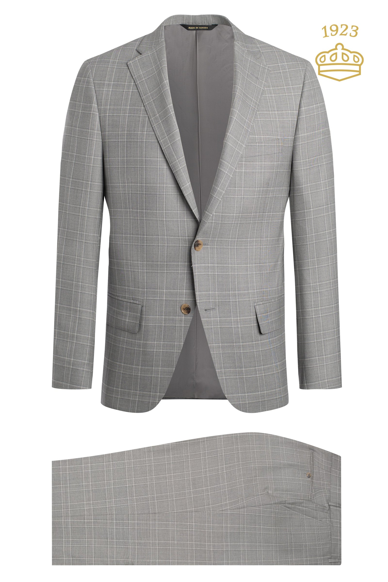 Pearl Grey Super 160 S Plaid Suit