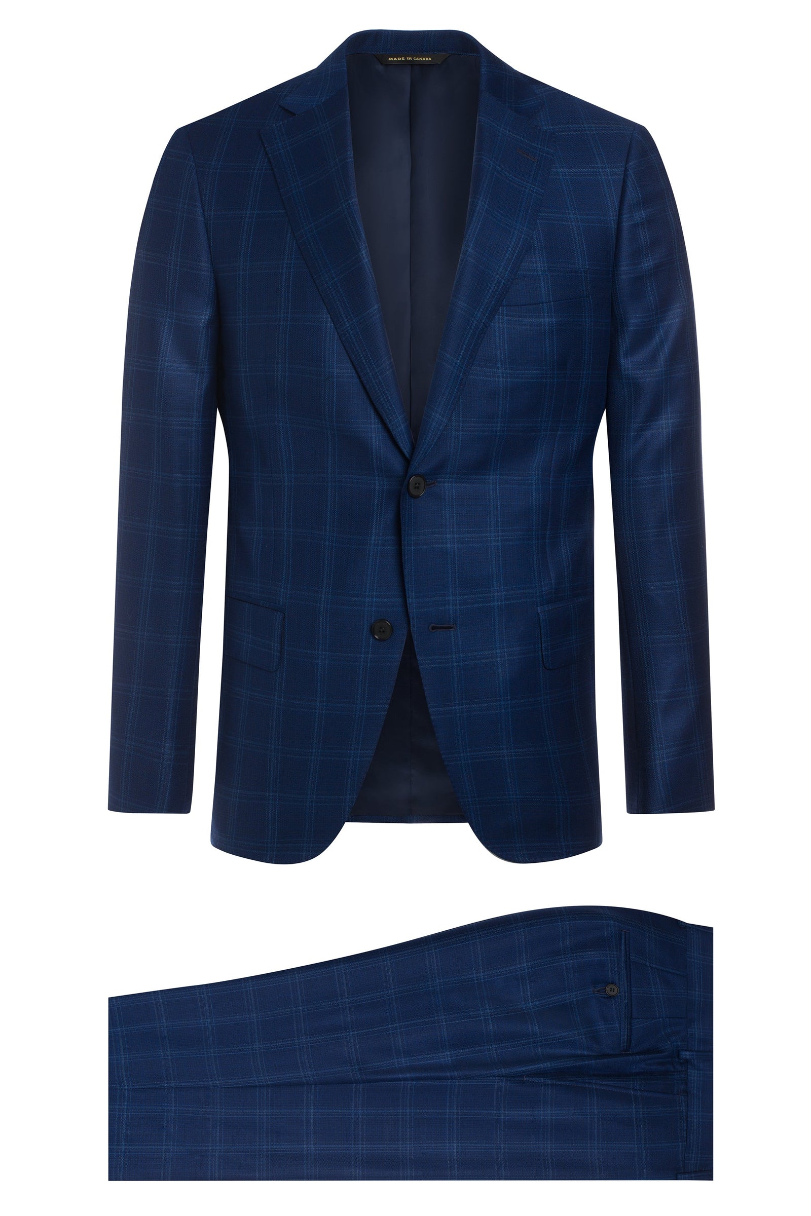 Blue Super 150 S Plaid Suit