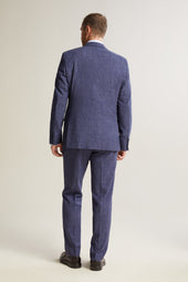 Blue Wool, Silk and Linen Neat Suit