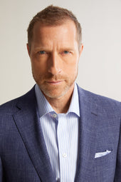 Blue Wool, Silk and Linen Neat Suit