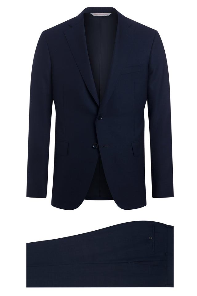 Navy 120's Plaid Suit
