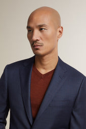 Navy Blue Sharkskin Suit