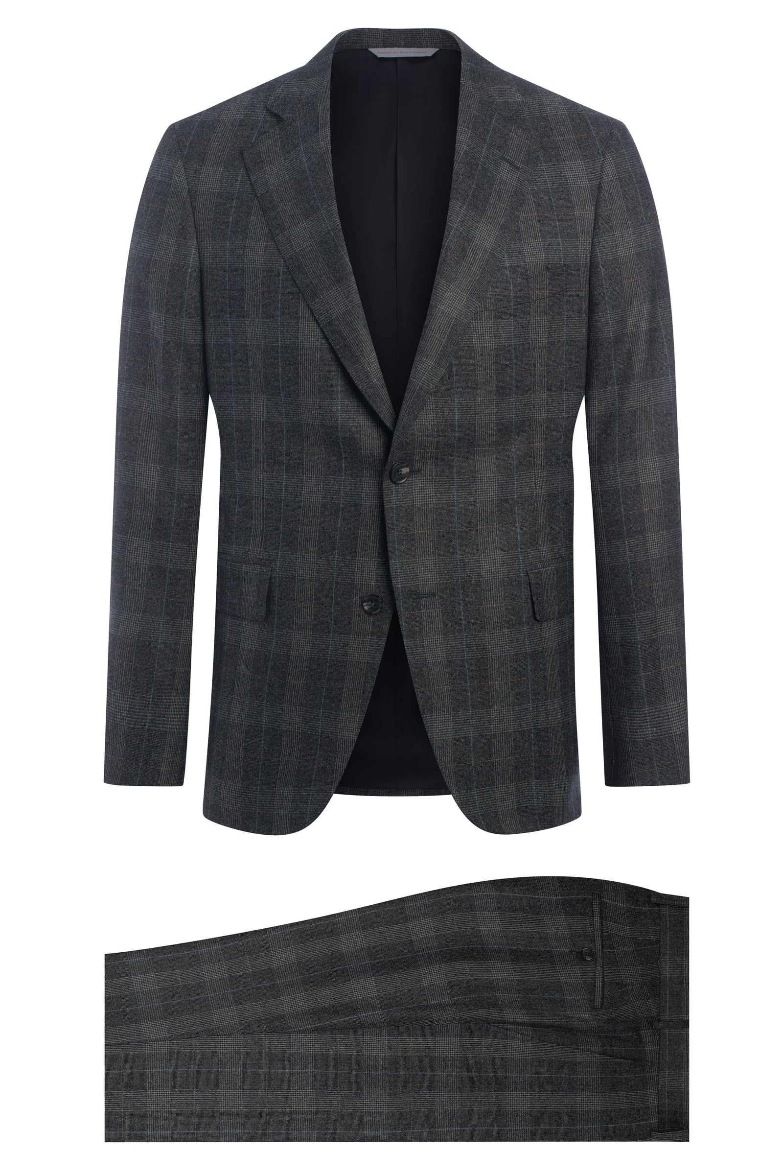 Grey Super 120 S Flannel Plaid Suit