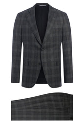 Grey Super 120's Flannel Plaid Suit