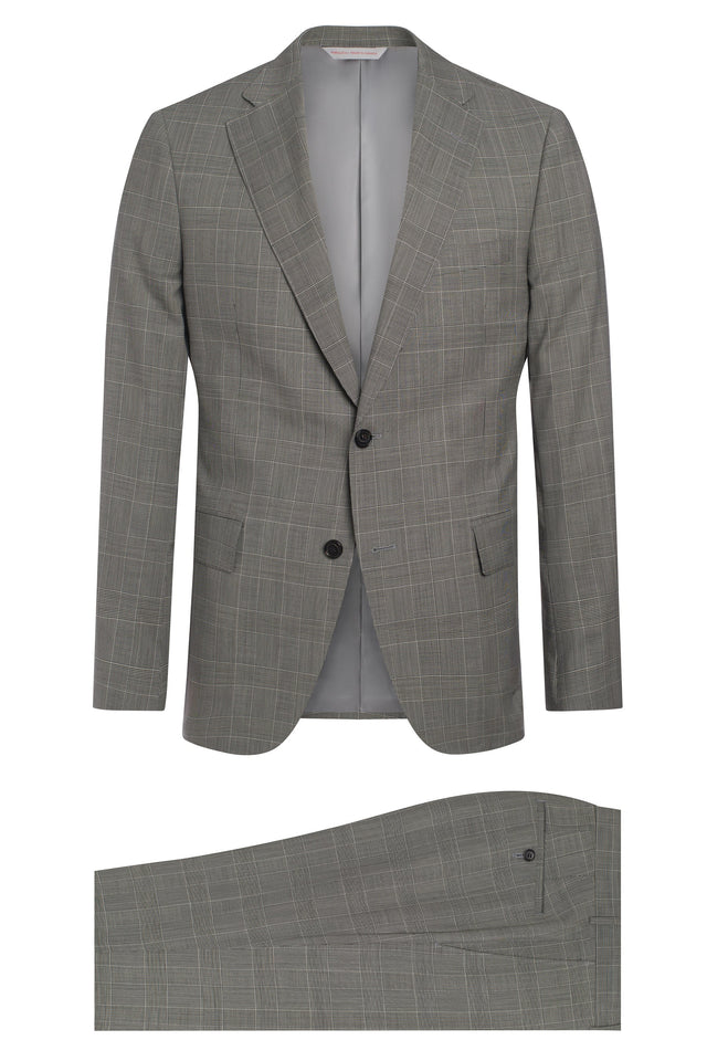 Black and White Super 130's Prince Of Wales Suit