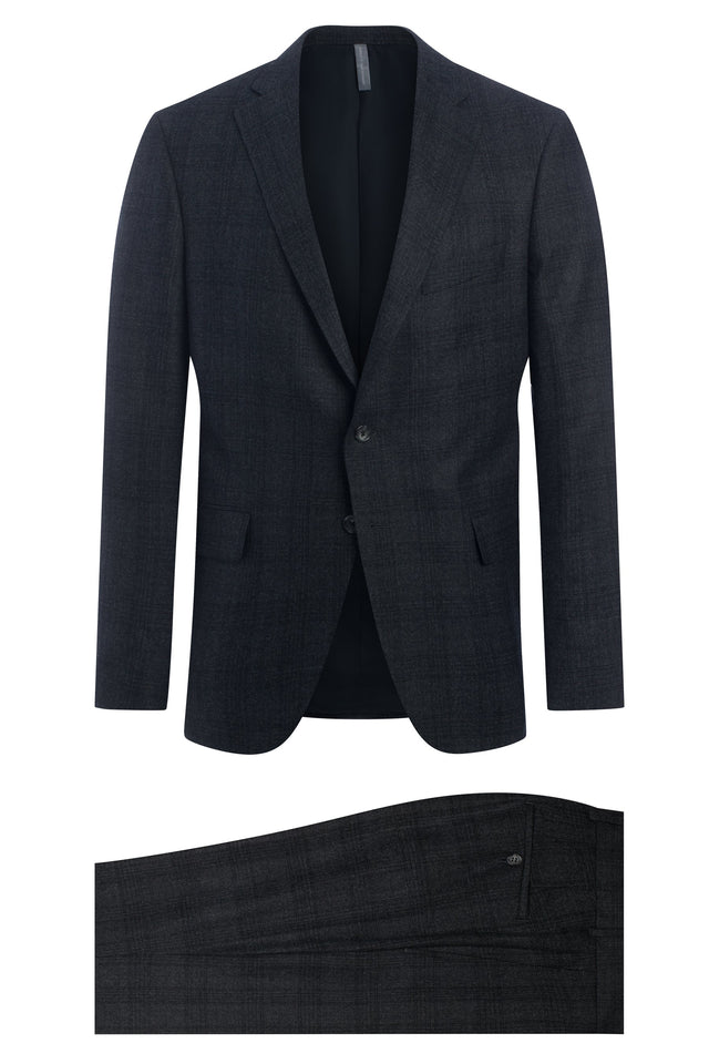 Charcoal Super 120's Tonal Plaid Suit