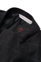 Charcoal 130's Flannel Windowpane Suit