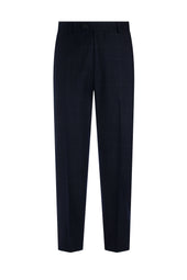 Navy 130 S Flannel Windowpane Suit