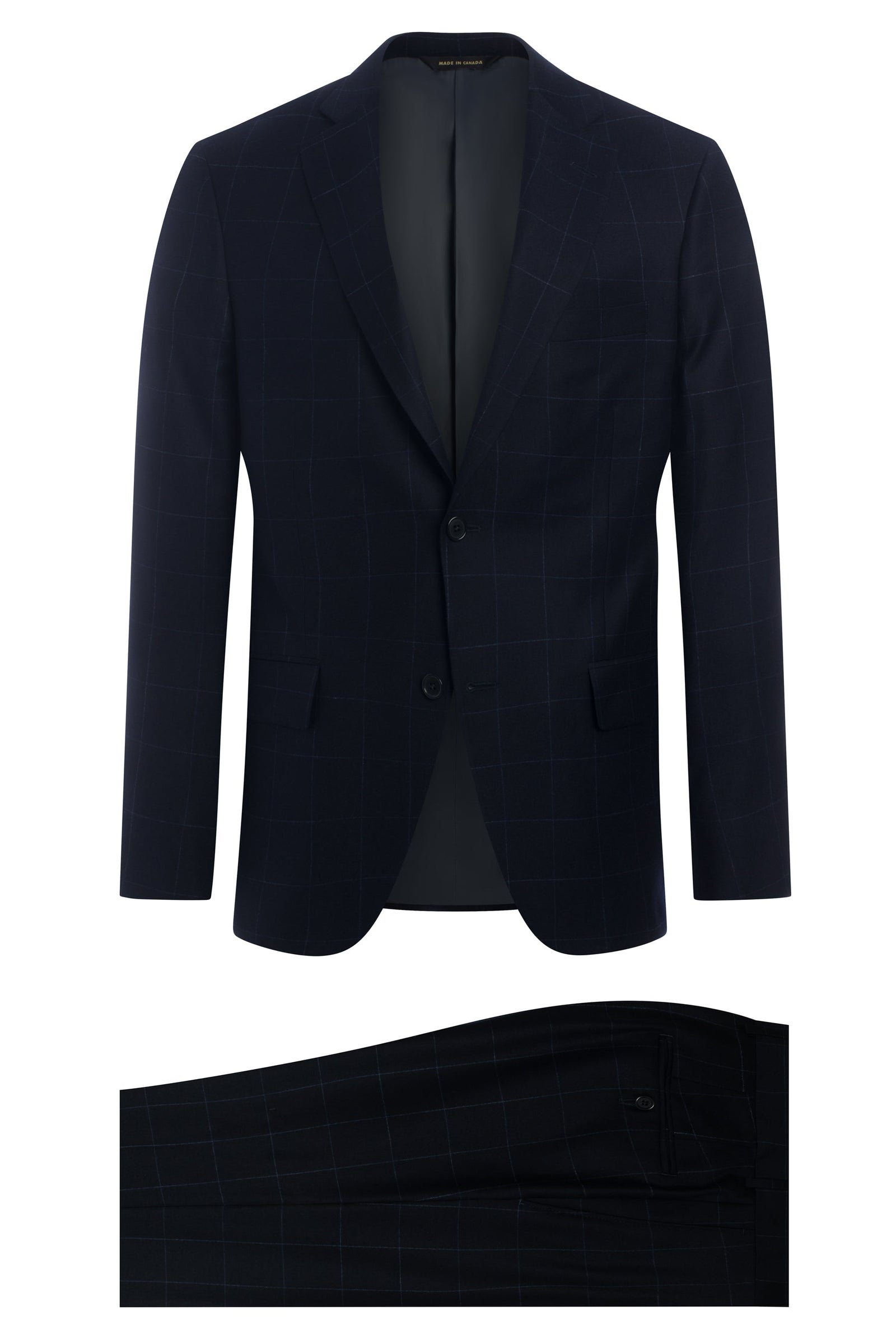 Navy 130's Flannel Windowpane Suit