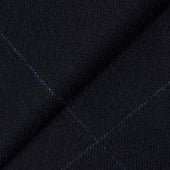 Navy 130 S Flannel Windowpane Suit