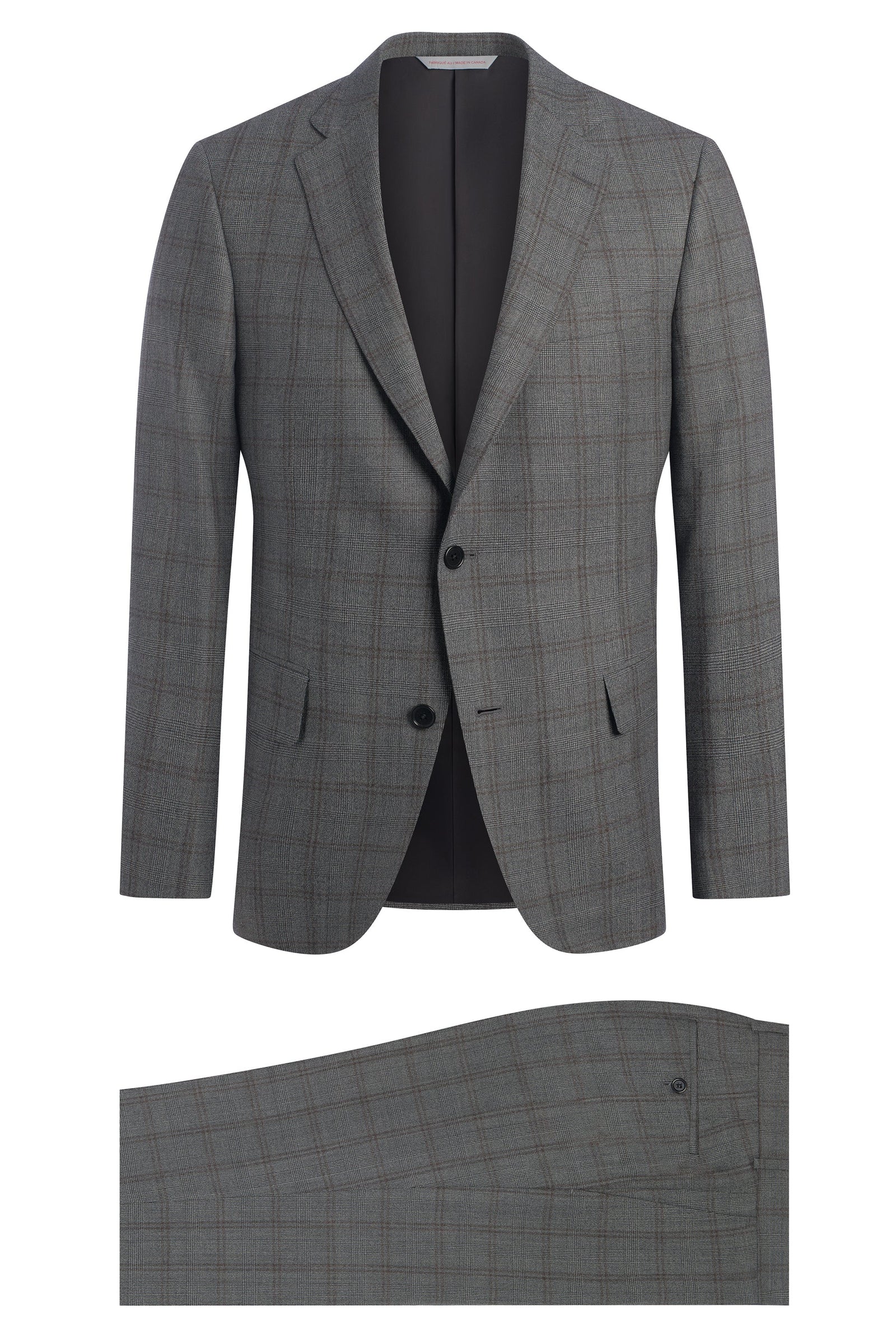 Grey Plaid Wool Suit