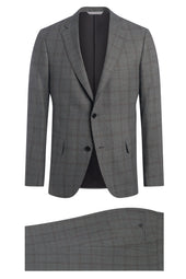 Grey Plaid Wool Suit