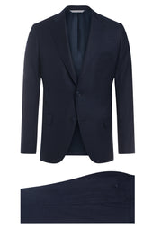 Navy Textured Stretch Suit